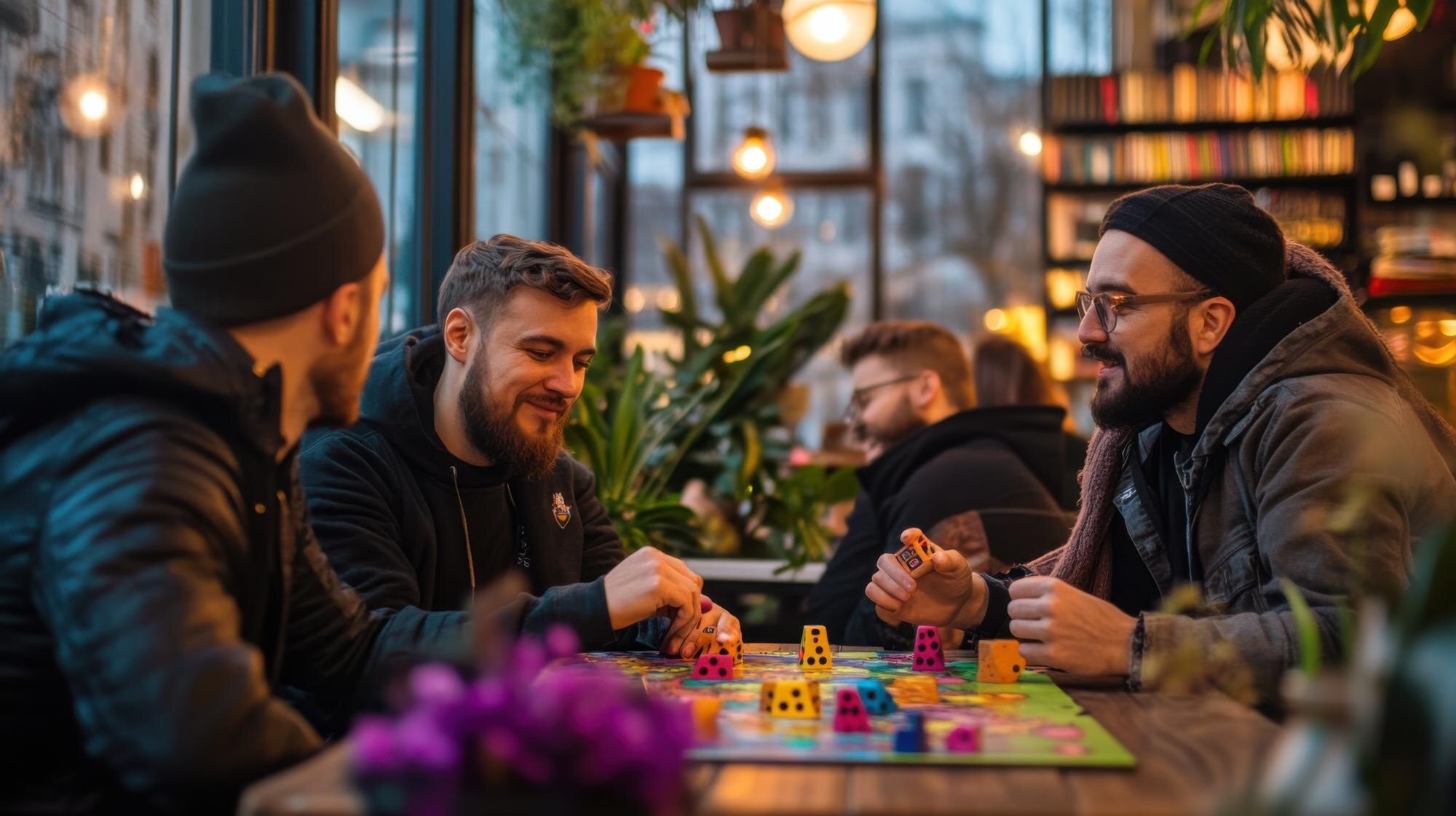 Orang bermain game papan kustom